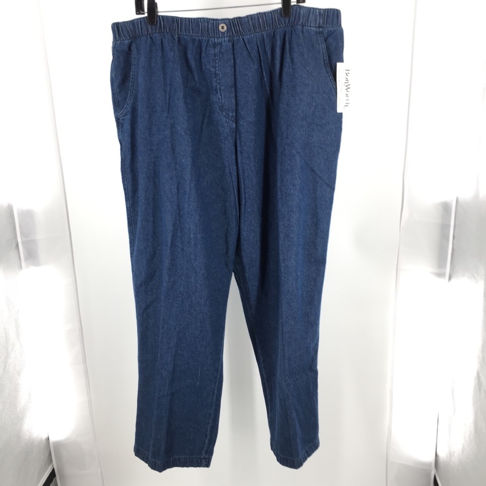 3/$21, Bon Worth Pull On Denim Jeans, Dark Wash
